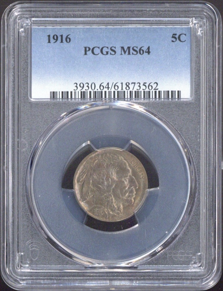 1916 5 Cents PCGS MS64